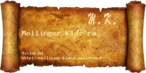 Meilinger Klára névjegykártya